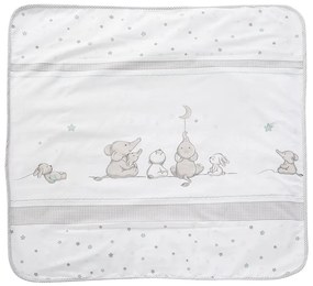 Pătură pentru copii albă/gri din micropluș/cocolino 80x80 cm Sternenzauber – Roba