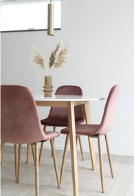 Vojens masă rotundă 105x75 cm alb-natural