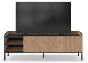 Comodă TV în culoare naturală cu aspect de lemn de stejar 160x55x42 cm Adara – Marckeric