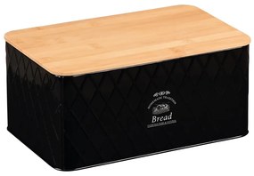 Kesper 18047 Cutie pentru pâine cu tăbliță, negru,28 x 18 x 13 cm