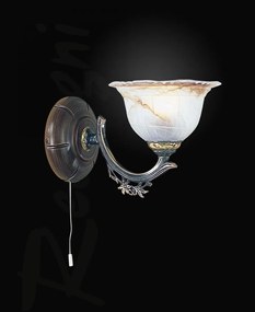 Aplica de perete rustica design italian din alama cu lemn 2801