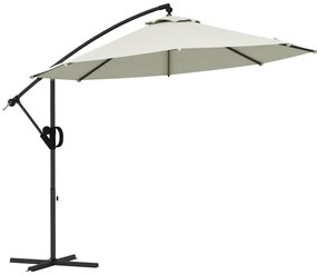 Umbrelă de soare 3 (m) în consolă cu bază transversală Outsunny | Aosom Romania