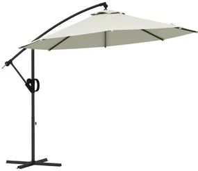 Umbrelă de soare 3 (m) în consolă cu bază transversală Outsunny | Aosom Romania