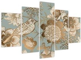 Tablou - Flori aurii (150x105 cm)