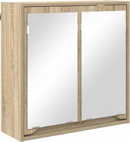 vidaXL Dulap cu oglindă pentru baie Stejar Sonoma 60 x 20 x 60 cm