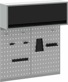 vidaXL Set dulap de unelte 3 pcs Negru Oțel vopsit electrostatic