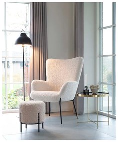 Taburet crem cu tapițerie din țesătură bouclé Alford – House Nordic