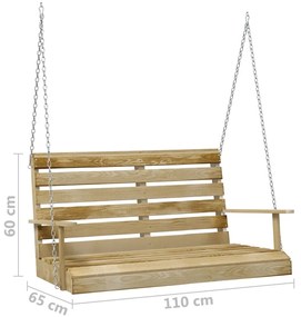 Bancheta leagan, 110 cm, lemn de pin tratat 110 x 65 x 60 cm