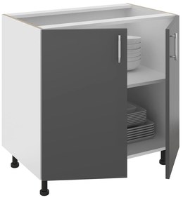 Corp Baza Karo, 2 Usi, Antracit/Alb, 80 x 50 x 80 cm