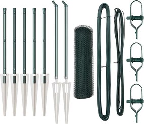 vidaXL Stâlp de gard. Verde 10 x 0,5 m (plasă de 13 mm) Oțel și PVC