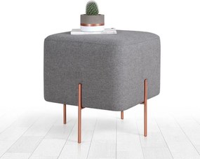 Taburet COPPER 63, stofa clasica gri, 40x40x42 cm