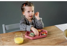 Farfurie pentru copii roșie din silicon 16x25 cm – Kindsgut