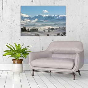 Tablou cu munții înzăpeziți (90x60 cm)