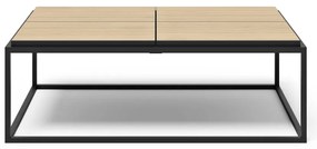 Măsuță de cafea negru-natural cu blat cu aspect de lemn de stejar 75x120 cm Douro – TemaHome