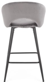 Scaun de bar H96 velvet gri