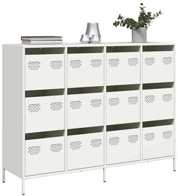 vidaXL Dulap, alb, 135x39x103,5 cm, oțel laminat la rece
