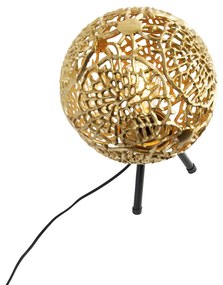 Lampă de masă Art Deco cu trepied auriu - Maro