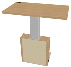Masă de conferință reglabilă Verno+ S 120 x 70 cm, stejar deschis / vanilie
