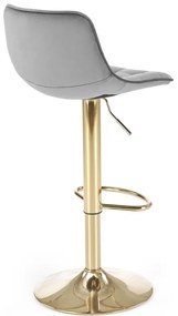 Scaun de bar H120 velvet gri/gold