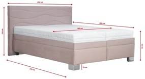 Pat tapițat WINDSOR 180x200 cm, fără saltea, bej