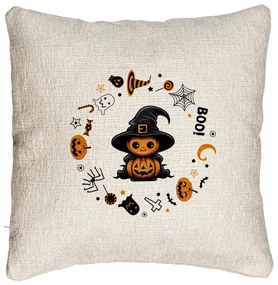 Perna Decorativa Canapea cu motiv de Halloween 7, 40x40 cm, Cu fermoar