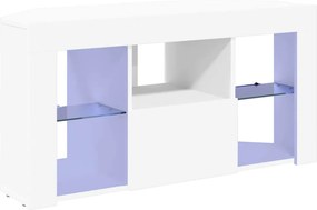 vidaXL Șifonier LED pentru TV colțar Pe perete Alb 100 x 40 x 50 cm