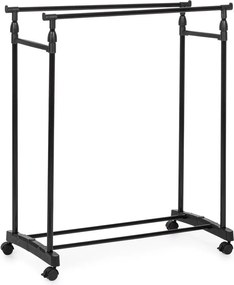 Suport pentru haine negru cu roți din metal 80x160x42 cm Roald – Yes Everyday