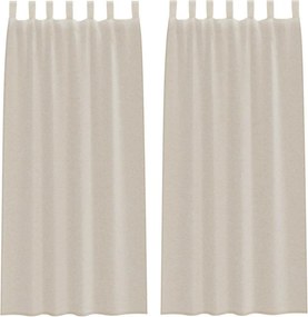 vidaXL Cortină din Voile 2 pcs Nisipiu 225 x 140 cm Poliester