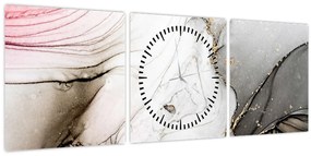 Tablou - Cerneală de marmură (cu ceas) (90x30 cm)