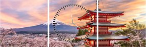 Tablou - Fuji,Japonia (cu ceas) (90x30 cm)