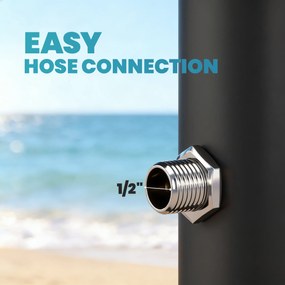 Outsunny Duș Solar 20L, Protecție Anti-îngheț Brevetată, Duș de Grădină Negru | Aosom Romania