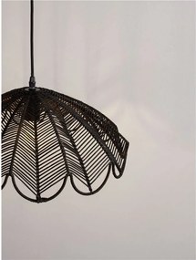 Lustra suspendata stil natural ratan negru FLARE