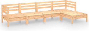 vidaXL Set mobilier de grădină, 5 piese, lemn masiv de pin