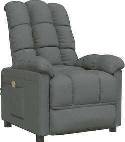 vidaXL Fotoliu de masaj, gri închis, material textil