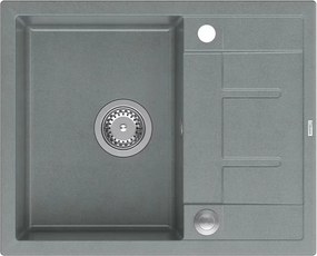 Chiuveta compozit incastrata Quadron Unique Morgan 116 gri - inox 62x50 cm
