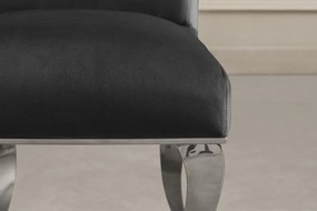 Set 2 scaune Modern Barock, argintiu/ catifea neagra