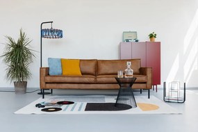 Canapea maro din imitație de piele 216 cm Rate - Scandic