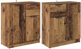 vidaXL Bufeturi 2 pcs Lemn Vechi 60 x 30 x 70 cm Lemn compozit