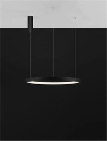 Lustra LED suspendata design modern circular PERRINE D-60cm neagra