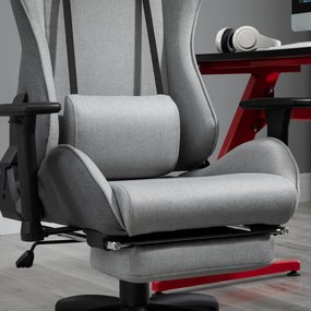 Vinsetto Fotoliu de birou, scaun de birou manager mare confort, suport pentru picioare, tetieră + perne lombare integrate, spătar reglabil, brațe reglabile, in gri | Aosom Romania