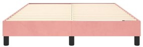 Cadru de pat box spring, roz, 140x190 cm, catifea Roz, 25 cm, 140 x 190 cm