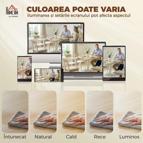 HOMCOM Masă Pliabilă pentru 2-6 Persoane, Extensibilă, Efect de Lemn, Finisaj Natural | Aosom Romania