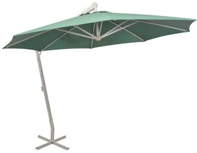 Umbrela de soare suspendata 350 cm, stalp de aluminiu, verde