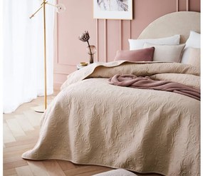 Cuvertură de pat fenomenală bej, cu cusături ornamentale 240 x 260 cm