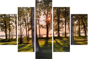 Tablou cu pomi lângă lac (150x105 cm)