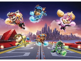 Tapet foto pentru copii Paw Patrol Mighty Pups 252x 182 cm, 4 părți
