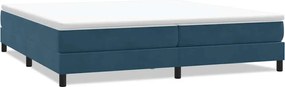 vidaXL Pat cu arcuri fără saltea Albastru închis 200x210 cm catifea