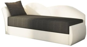 Expedo Canapea extensibilă RICCARDO, 200x80x75, negru + alb (alova04/alovaPDP), stânga