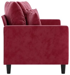 Canapea cu 2 locuri, rosu vin, 140 cm, catifea Bordo, 158 x 77 x 80 cm