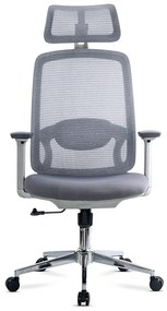 Scaun birou ergonomic gri din mesh respirabil și brațe 3D reglabile OFF 403